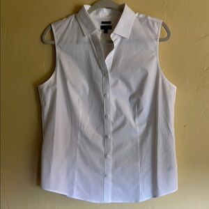 Talbots White Sleeveless Blouse
